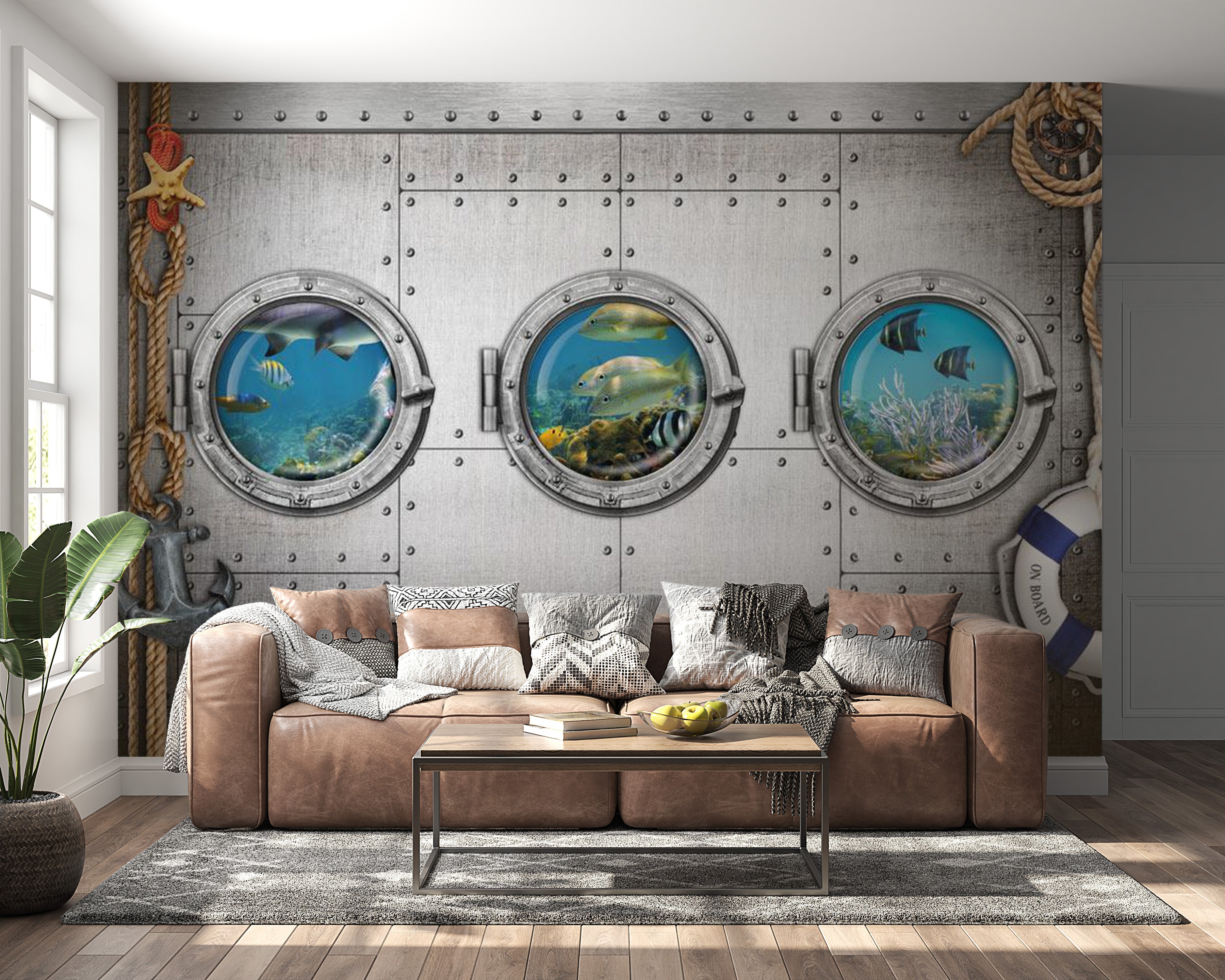 Animal Wallpaper Wall Mural - Portholes
