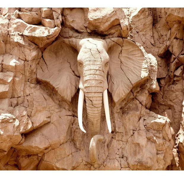 Peel & Stick Animal Wall Mural - Stone Elephant South Africa - Removable Wall Decals