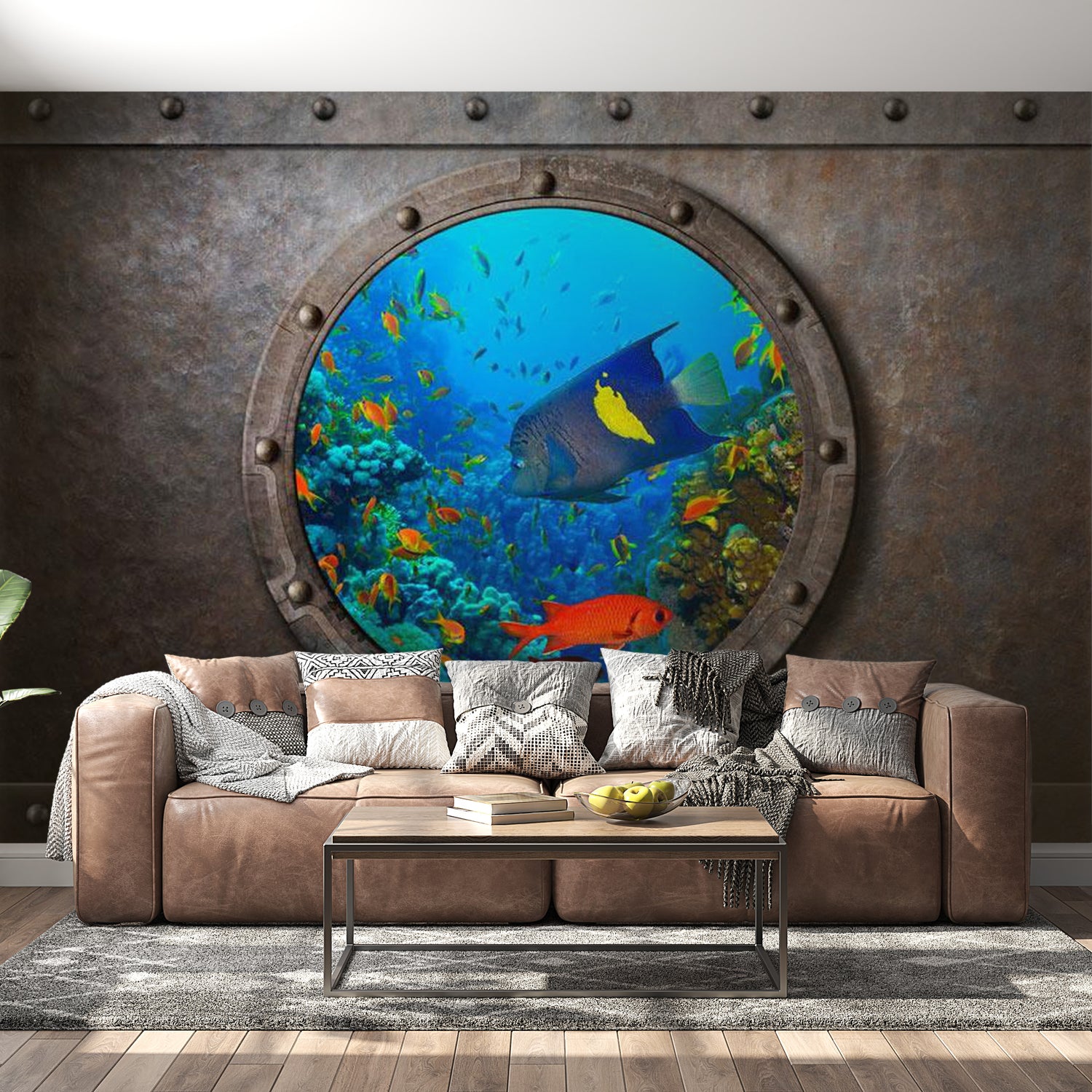 Peel & Stick Animal Wall Mural - Submarine Window - Removable Wall Decals