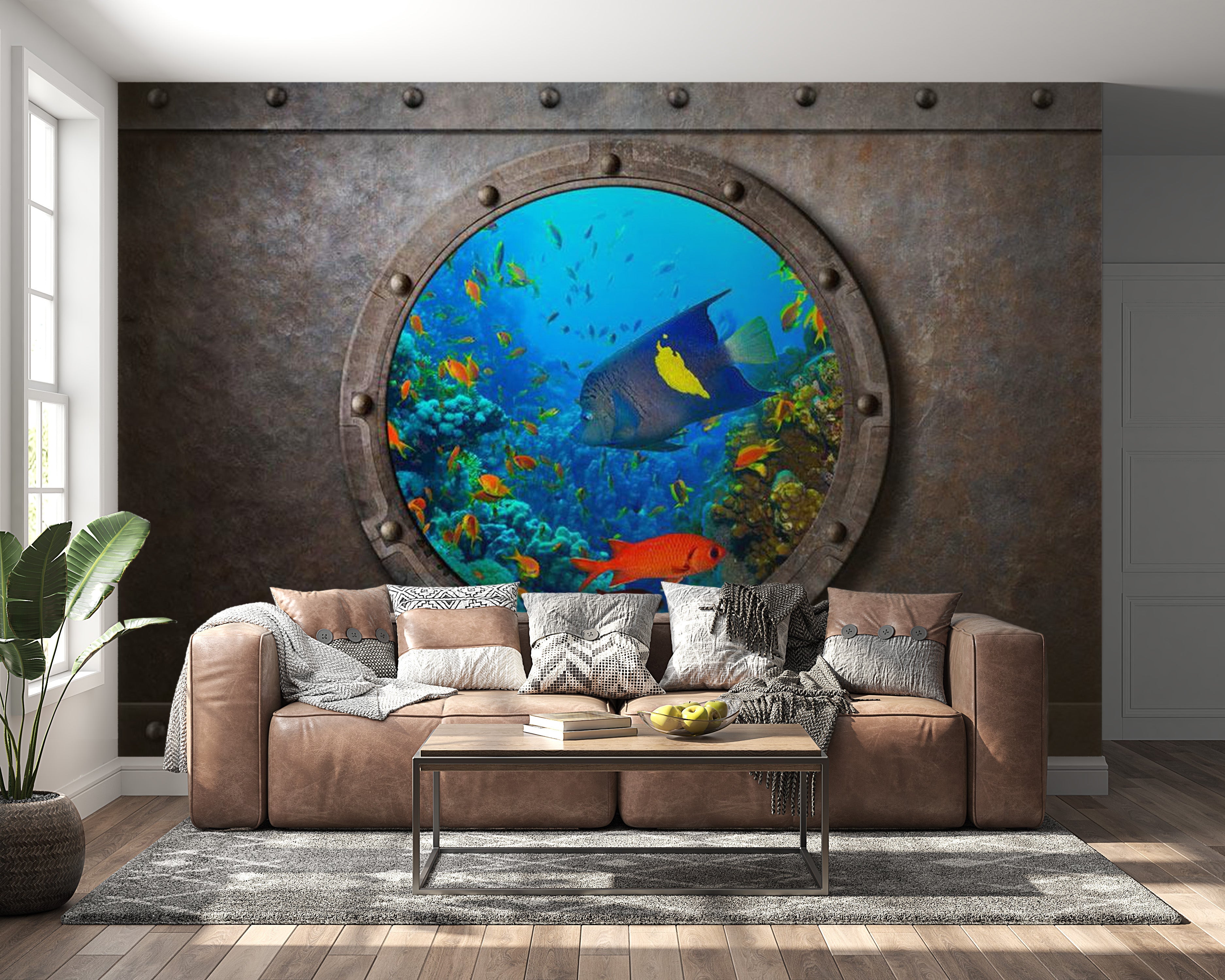 Landscape Wallpaper Wall Mural - Submarine Window