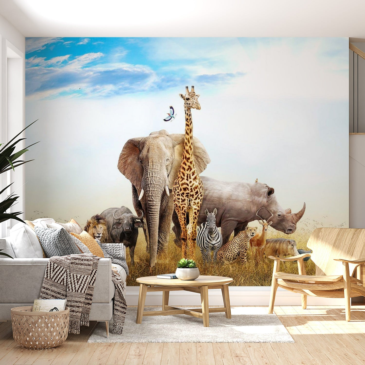 Peel & Stick Animal Wall Mural - Wild African Animals - Removable Wall Decals