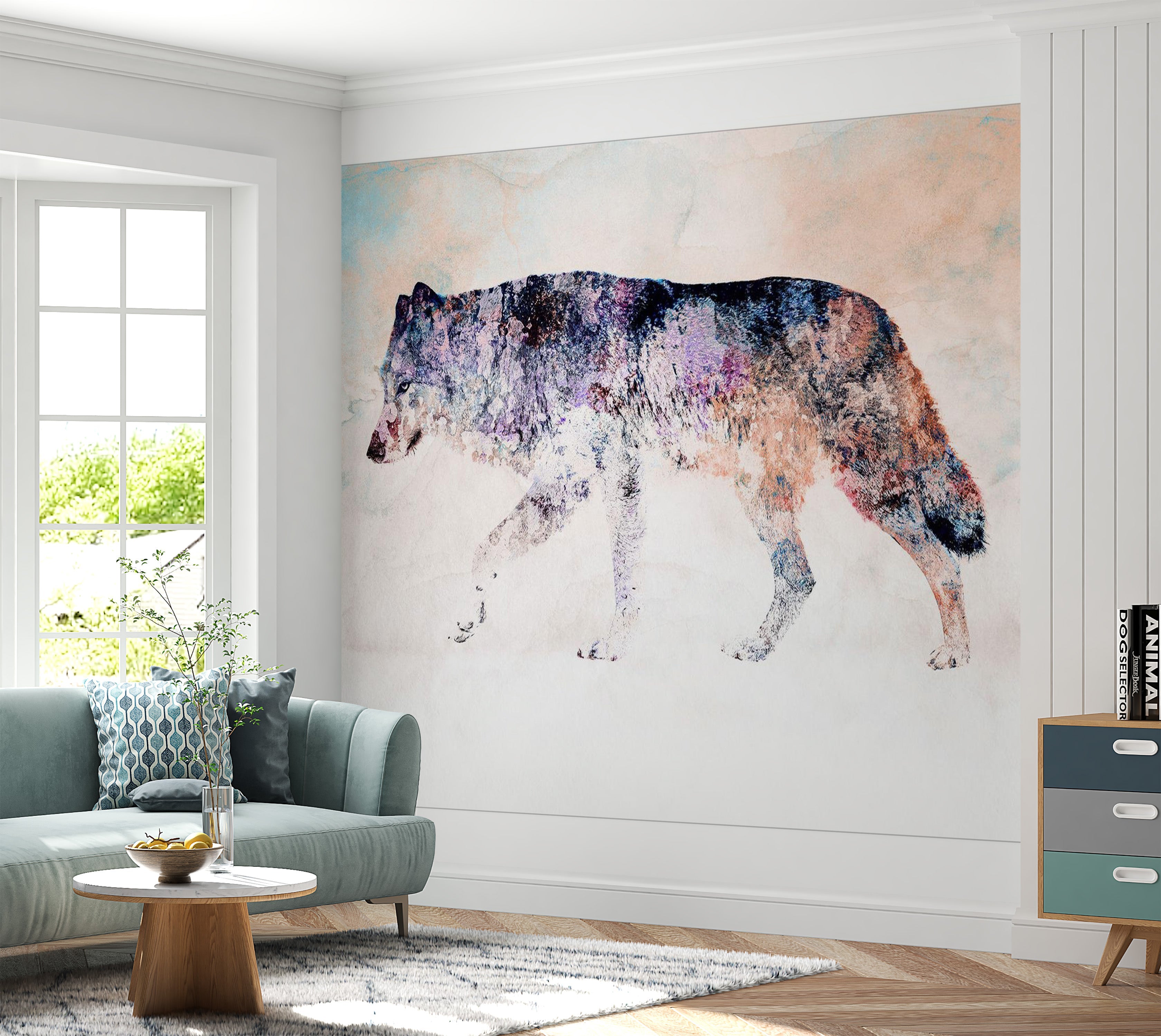 Animal Wallpaper Wall Mural - Lonely Wolf