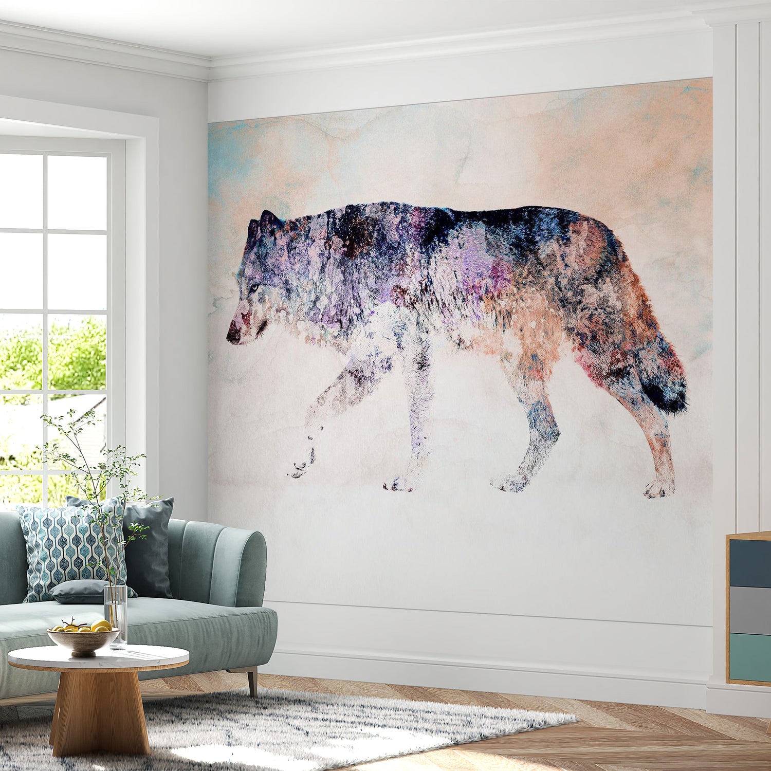 Animal Wallpaper Wall Mural - Lonely Wolf