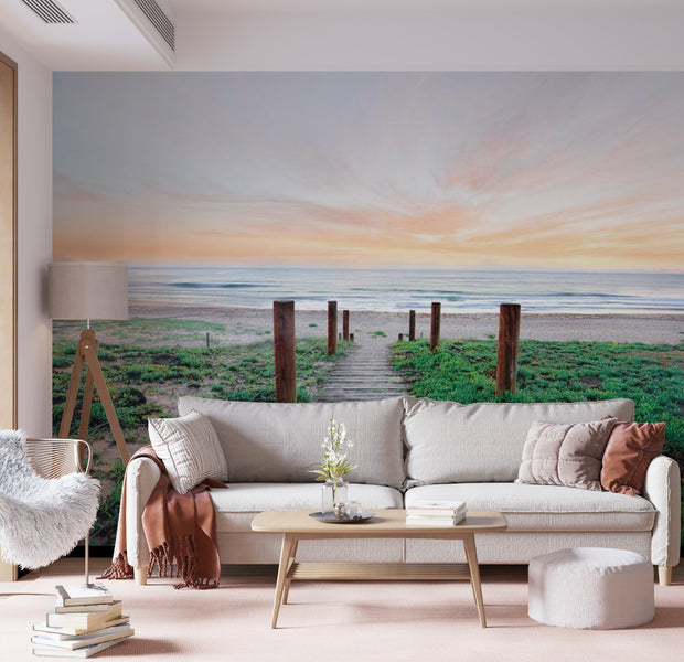 Peel & Stick Beach Wall Mural - Among The Grass - Removable Wall Decals