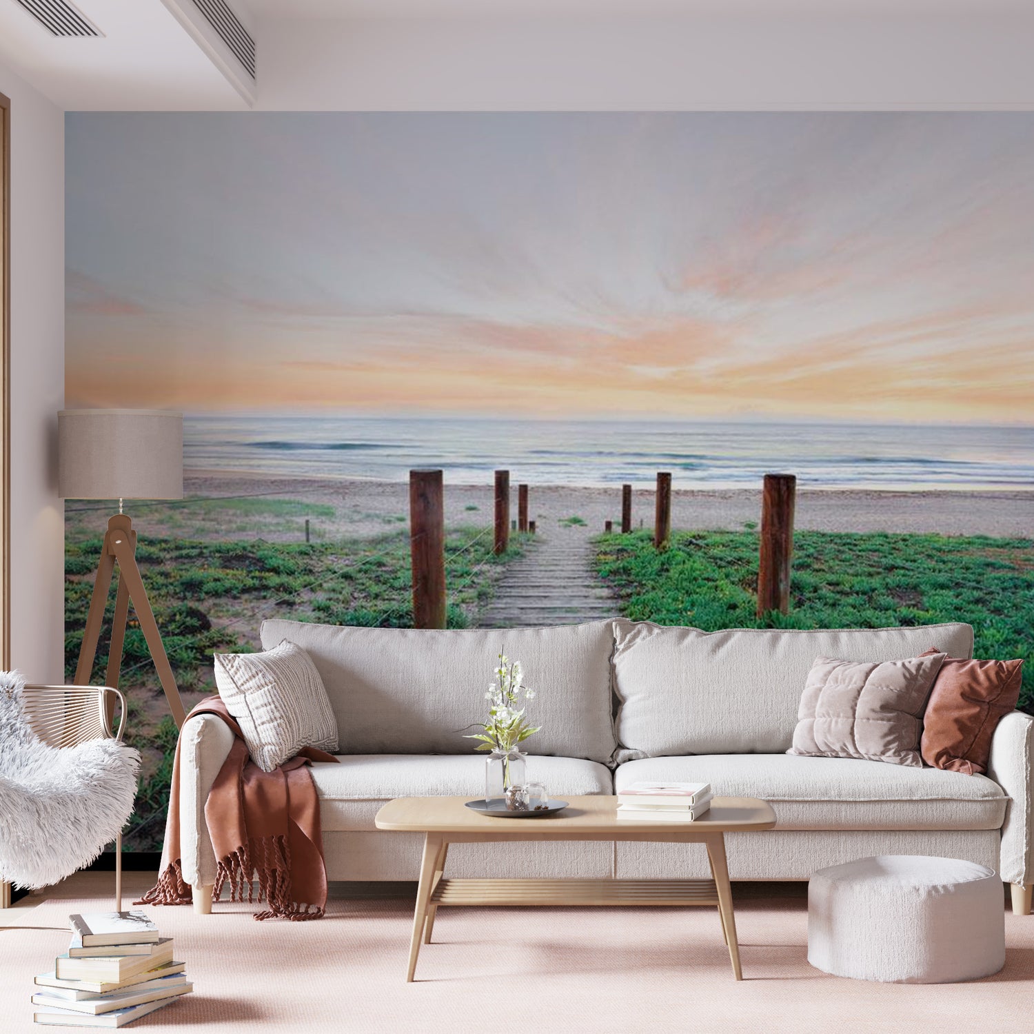 Peel & Stick Beach Wall Mural - Among The Grass - Removable Wall Decals
