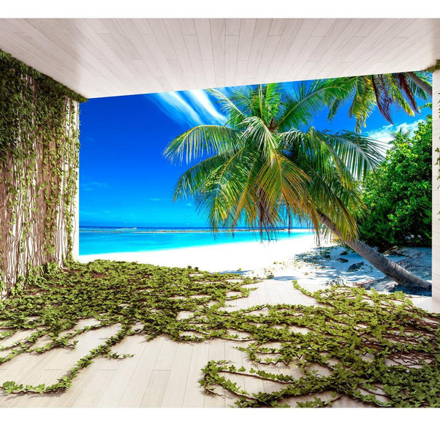 Peel & Stick Beach Wall Mural - Beach And Ivy - Removable Wall Decals