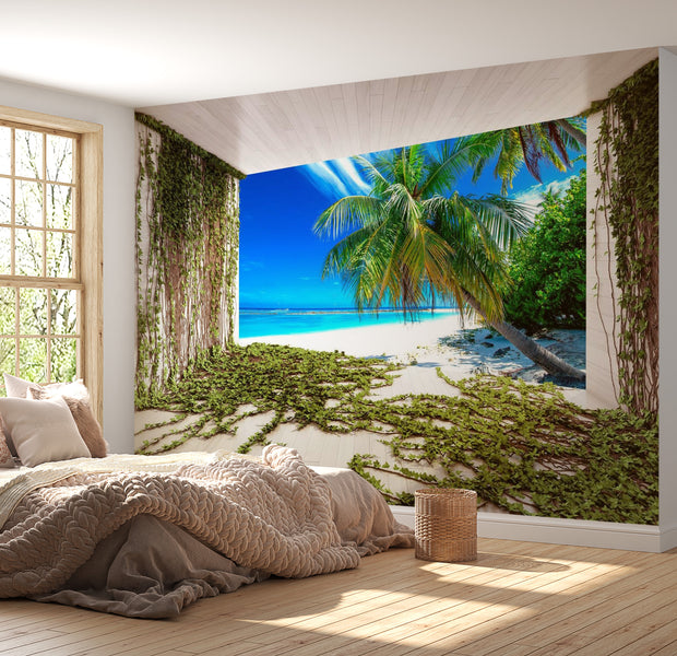 Peel & Stick Beach Wall Mural - Beach And Ivy - Removable Wall Decals