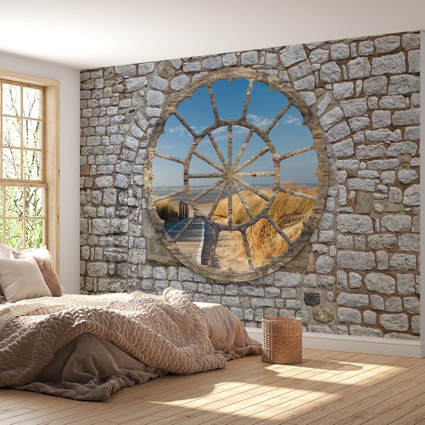 Peel & Stick Beach Wall Mural - Beach Behind The Wall - Removable Wall Decals