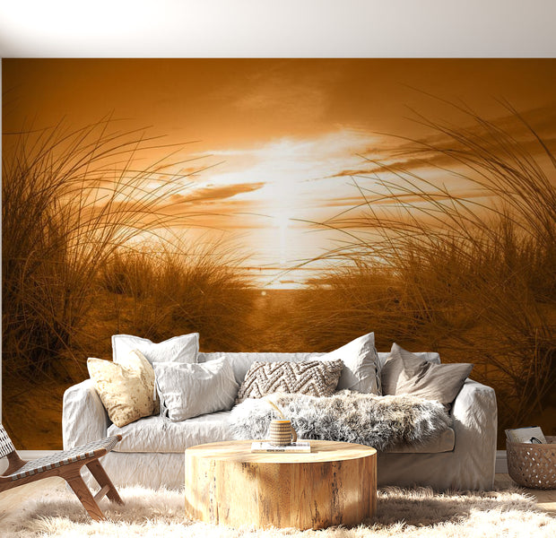 Peel & Stick Beach Wall Mural - Beach Sepia - Removable Wall Decals