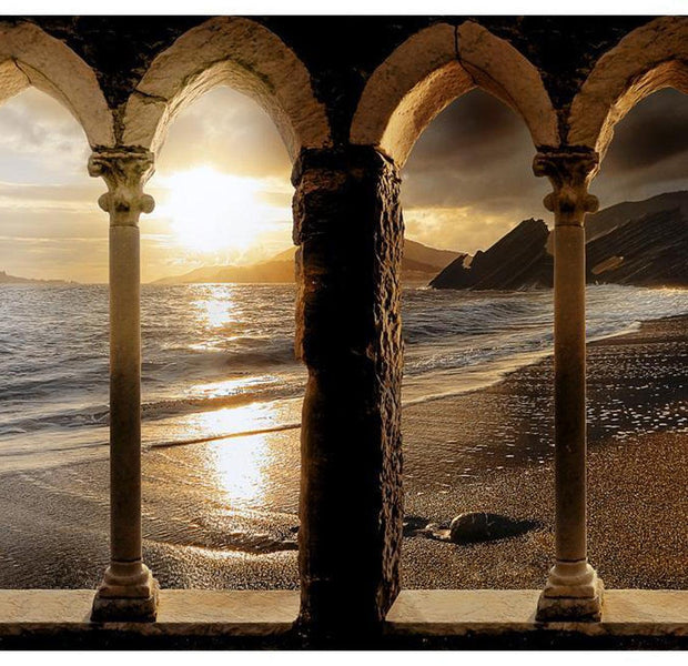 Peel & Stick Beach Wall Mural - Castle On The Beach - Removable Wall Decals