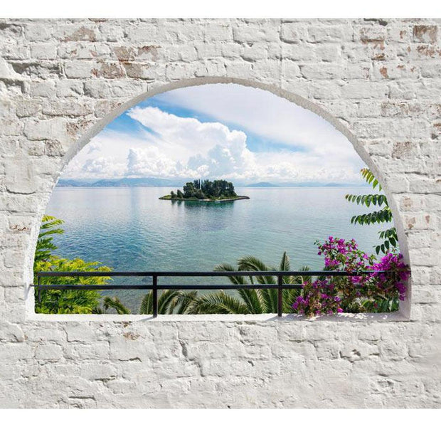 Peel & Stick Beach Wall Mural - Corfu Island - Removable Wall Decals