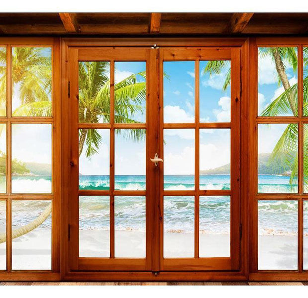 Peel & Stick Beach Wall Mural - Invitation - Removable Wall Decals