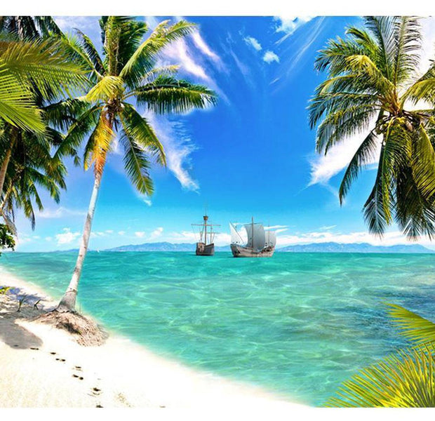 Peel & Stick Beach Wall Mural - Lost Ships - Removable Wall Decals