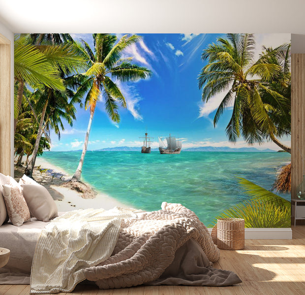 Peel & Stick Beach Wall Mural - Lost Ships - Removable Wall Decals
