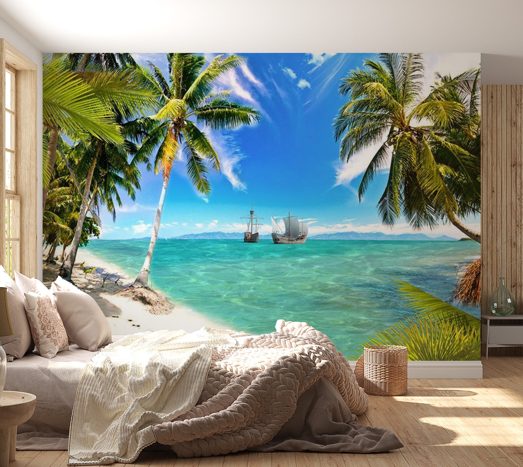 Peel & Stick Beach Wall Mural - Lost Ships - Removable Wall Decals