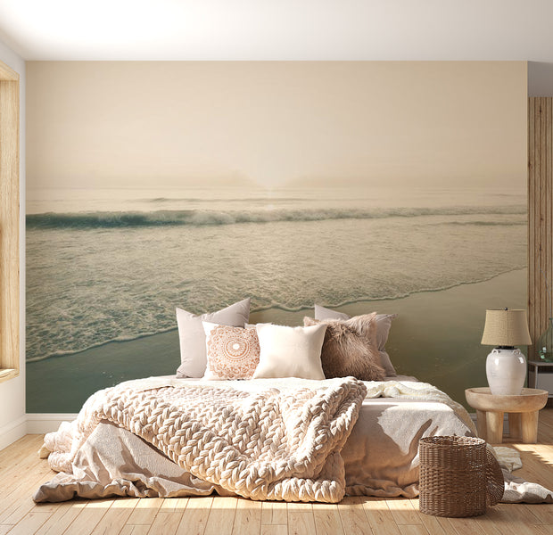 Peel & Stick Beach Wall Mural - Morning Ocean View - Removable Wall Decals