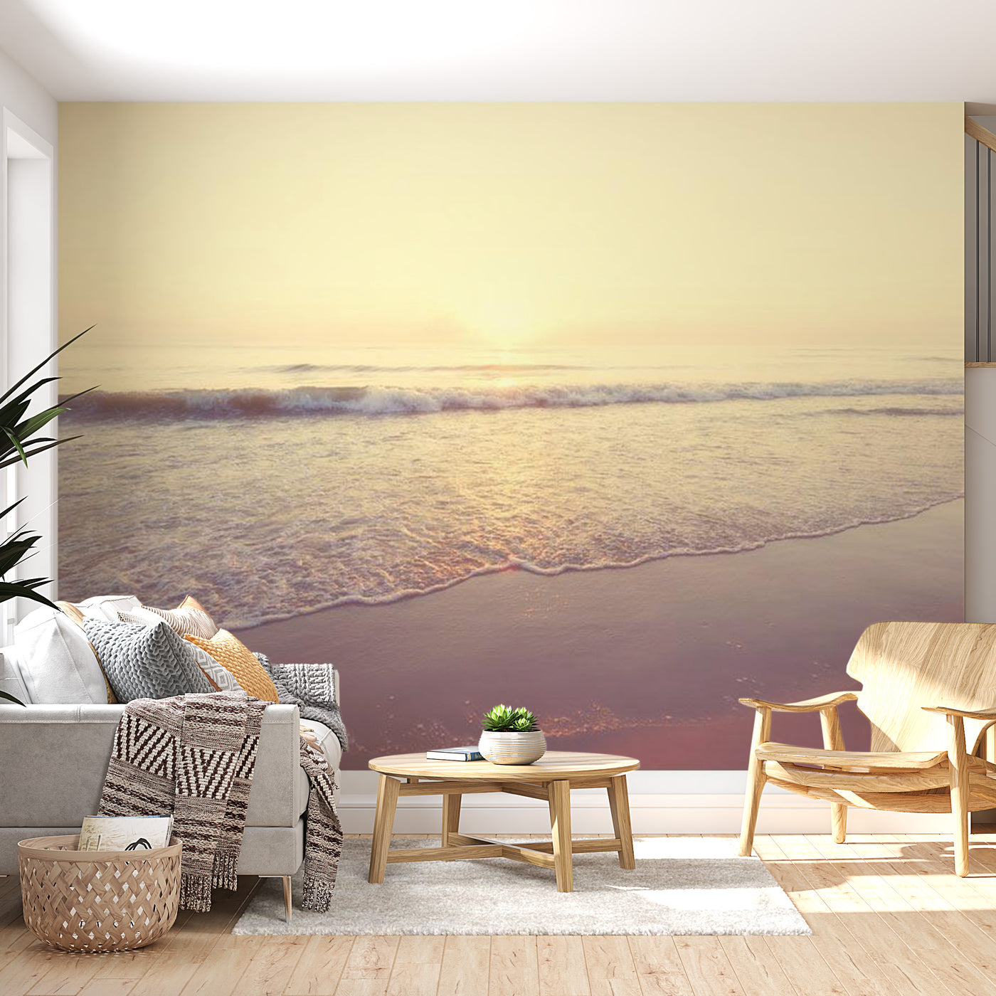 Peel & Stick Beach Wall Mural - Morning On The Beach - Removable Wall Decals