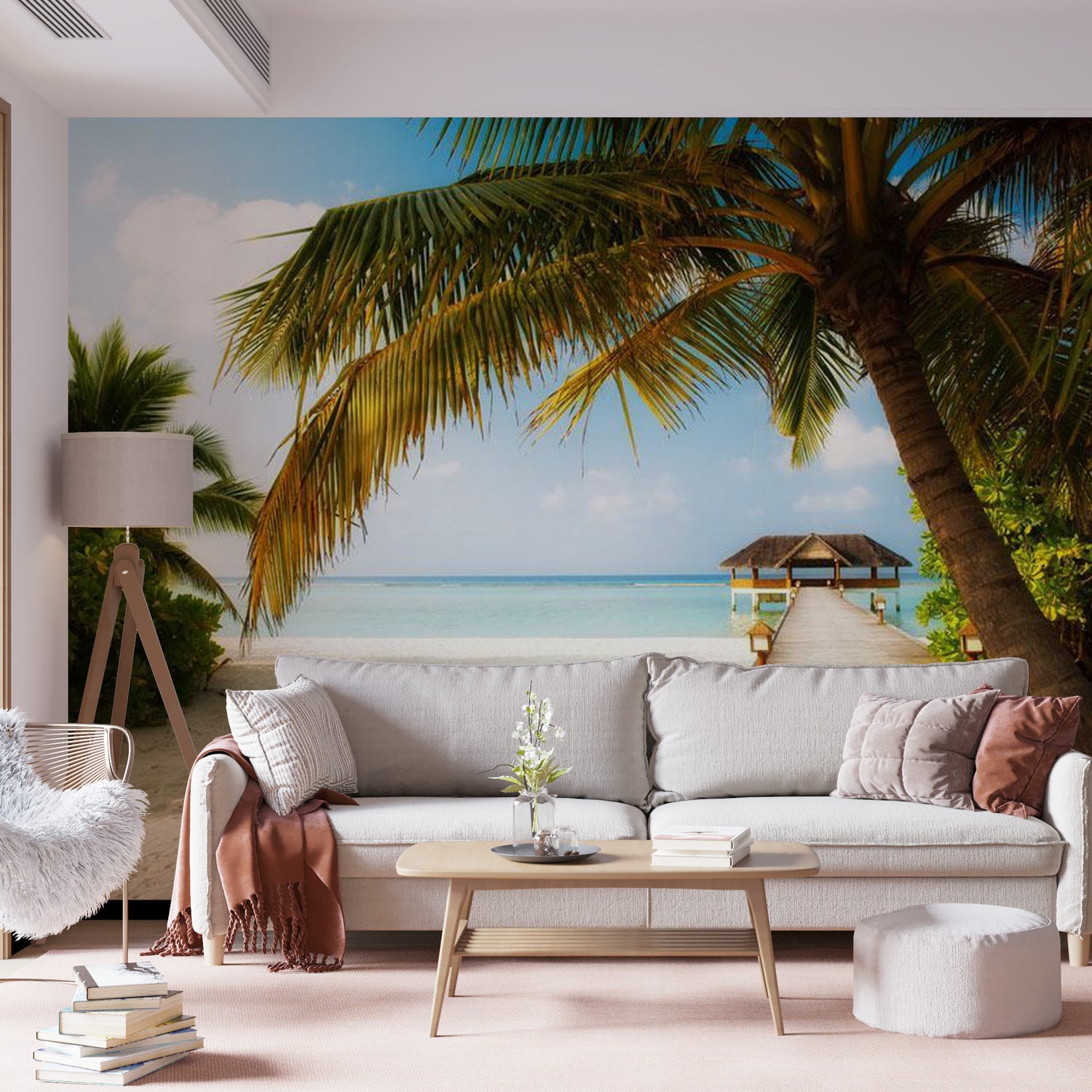 Peel & Stick Beach Wall Mural - Paradise Beach - Removable Wall Decals
