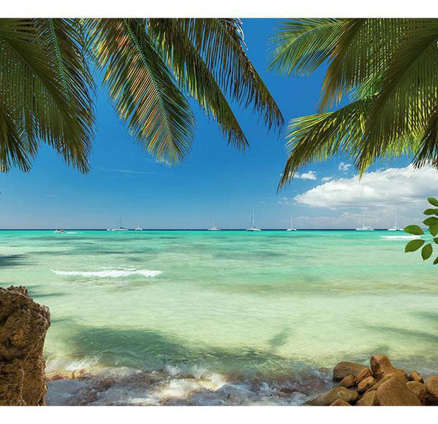 Peel & Stick Beach Wall Mural - Relaxing On The Beach - Removable Wall Decals