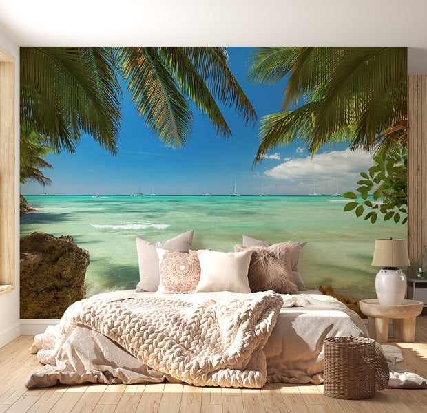 Peel & Stick Beach Wall Mural - Relaxing On The Beach - Removable Wall Decals