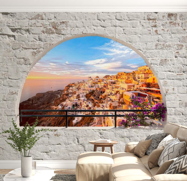 Peel & Stick Beach Wall Mural - Santorini - Removable Wall Decals