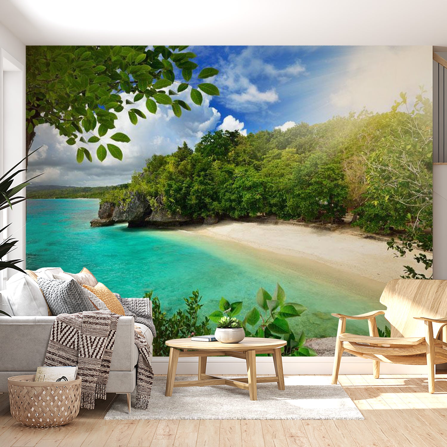 Peel & Stick Beach Wall Mural - Sunny Beach - Removable Wall Decals