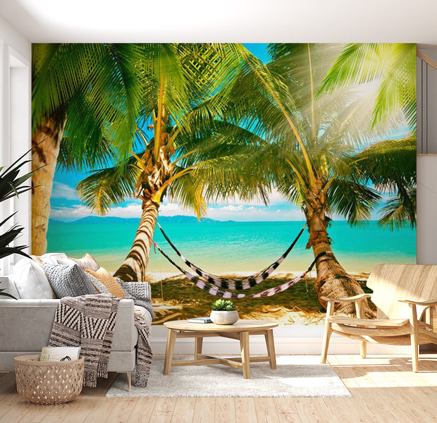 Peel & Stick Beach Wall Mural - Sunny Duo - Removable Wall Decals