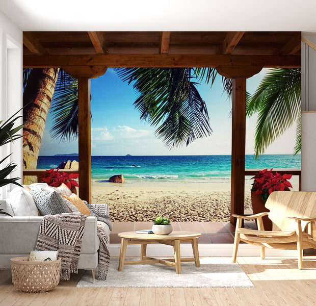 Peel & Stick Beach Wall Mural - Sunny Memories - Removable Wall Decals