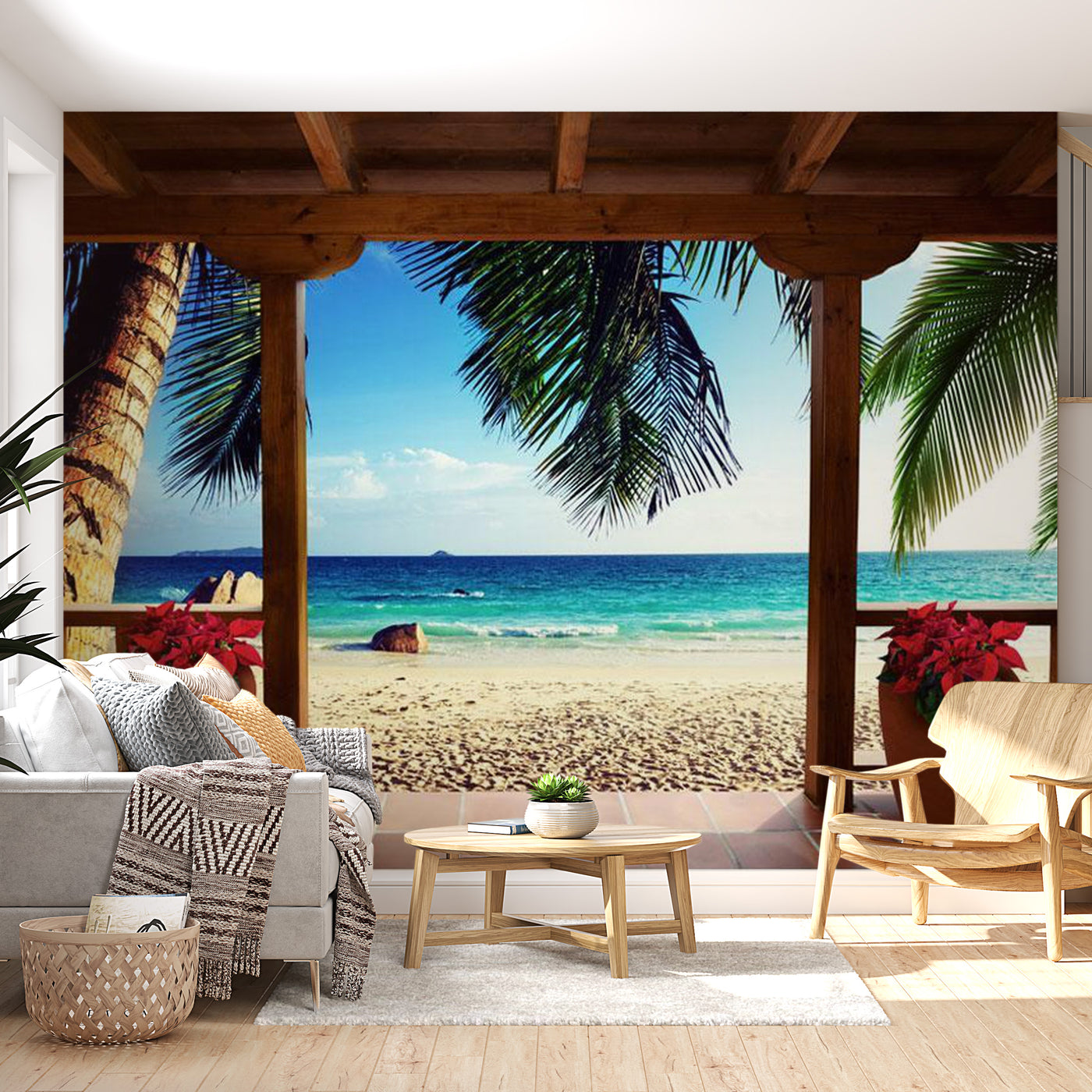 Peel & Stick Beach Wall Mural - Sunny Memories - Removable Wall Decals