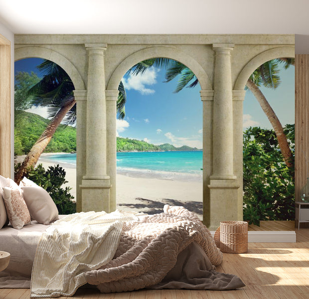 Peel & Stick Beach Wall Mural - Sunny Morning - Removable Wall Decals