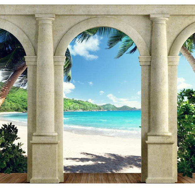 Peel & Stick Beach Wall Mural - Sunny Morning - Removable Wall Decals