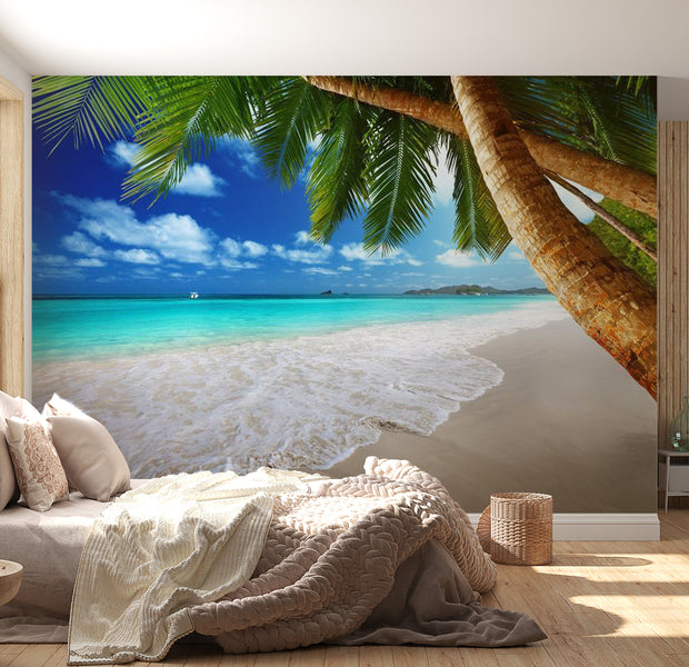 Peel & Stick Beach Wall Mural - Tropical Island - Removable Wall Decals