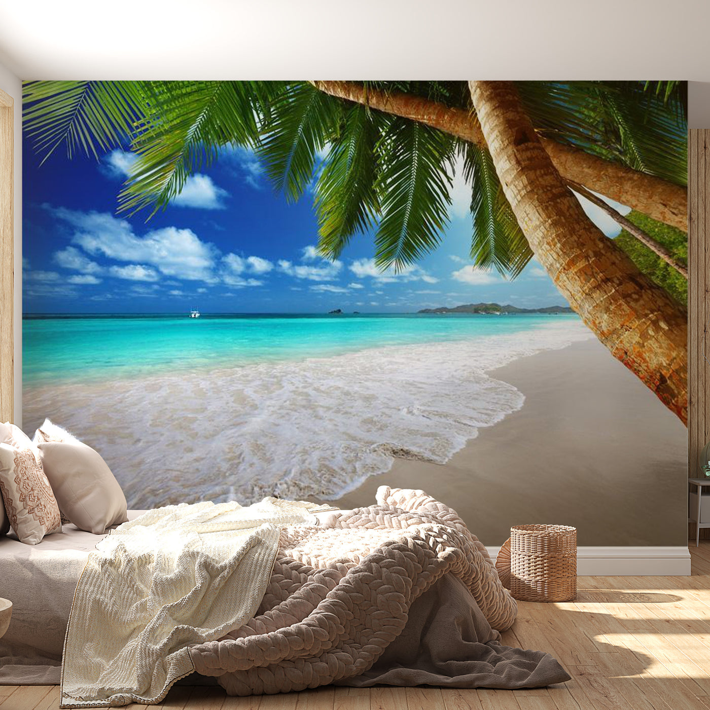 Peel & Stick Beach Wall Mural - Tropical Island - Removable Wall Decals