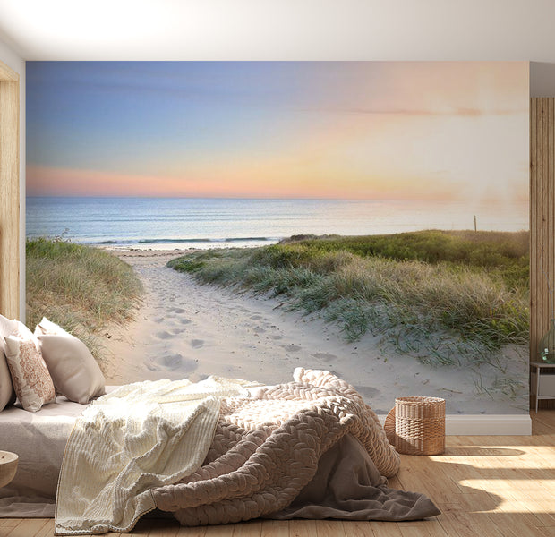 Peel & Stick Beach Wall Mural - Walk On The Beach - Removable Wall Decals
