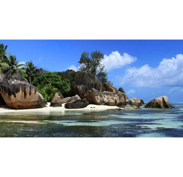 Peel & Stick Beach XXL Wall Mural - Seychelles Beach - Removable Wall Decals