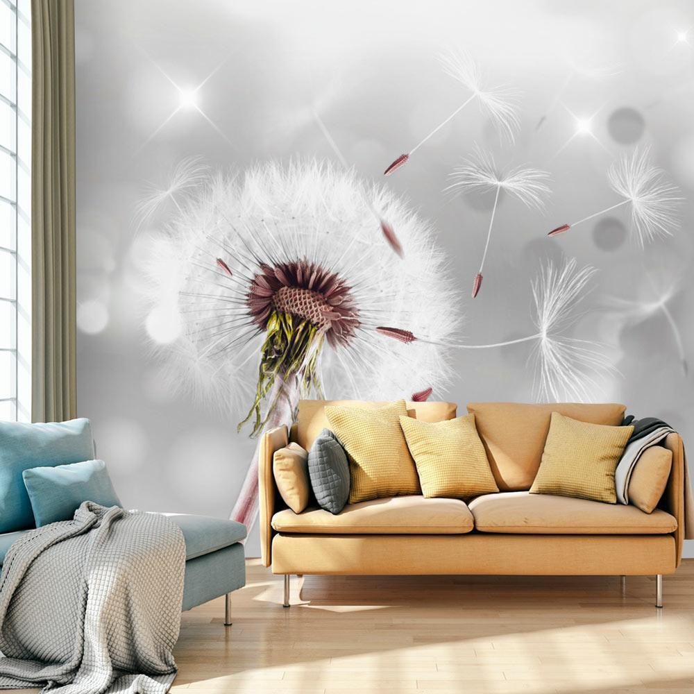 Peel & Stick Botanical Wall Mural - Dandelion Grasping The Invisible - Removable Wall Decals