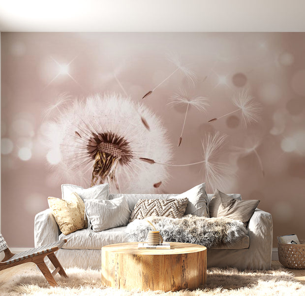 Peel & Stick Botanical Wall Mural - Summer Dandelion - Removable Wall Decals