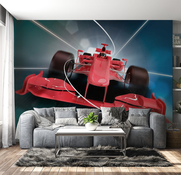 Peel & Stick Car Racing Wall Mural - Formula 1 Car - Removable Wall Decals