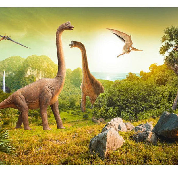 Peel & Stick Fiction Wall Mural - Dinosaurs - Removable Wall Decals