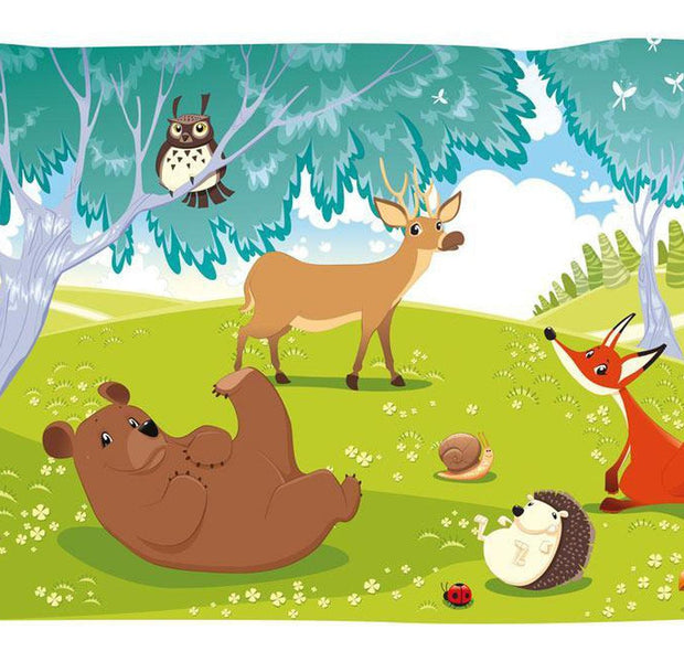 Peel & Stick Cartoon Wall Mural - Funny Animals - Removable Wall Decals