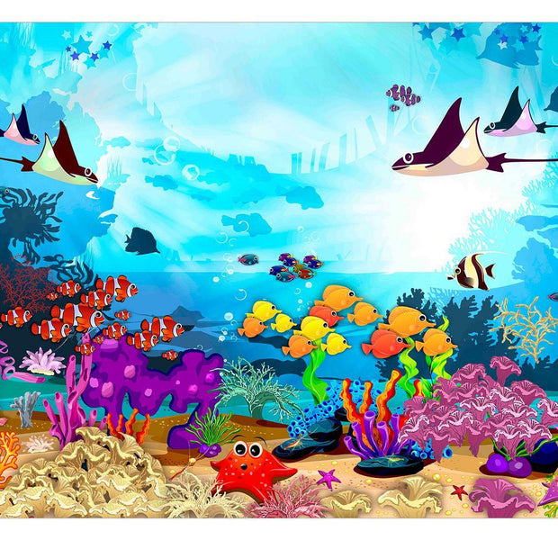 Peel & Stick Cartoon Wall Mural - Underwater Fun - Removable Wall Decals