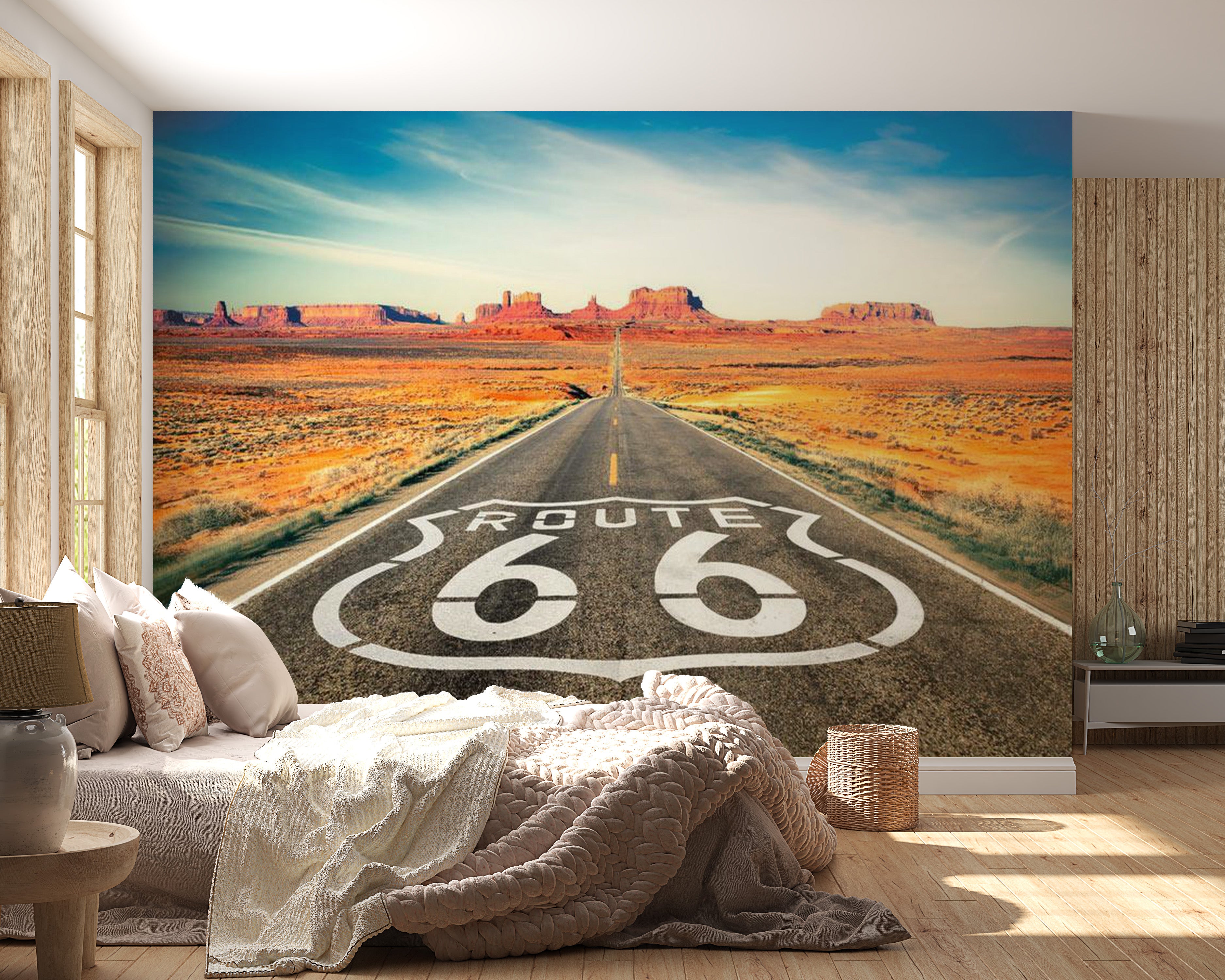 Peel & Stick Wall Mural - Route 66 - Removable Wall Decals
