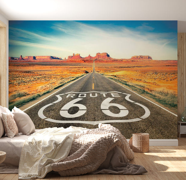 Peel & Stick Wall Mural - Route 66 - Removable Wall Decals