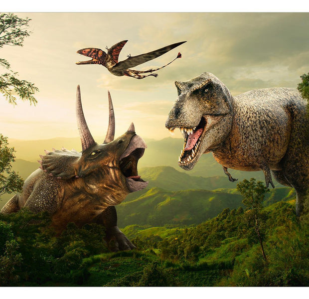 Peel & Stick Fiction Wall Mural - Dinosaur Square - Removable Wall Decals