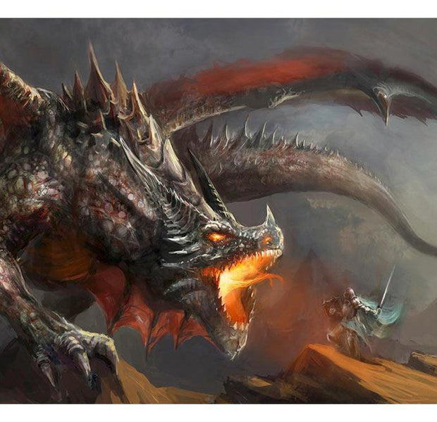 Peel & Stick Fiction Wall Mural - Dragon Fire - Removable Wall Decals