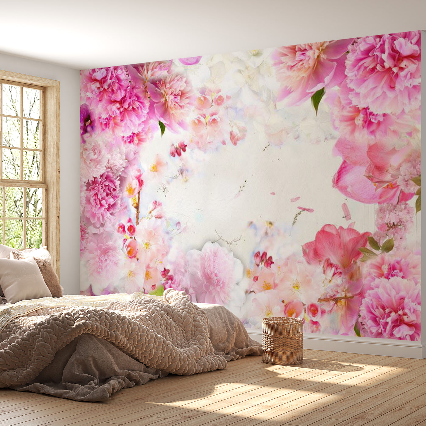 Peel & Stick Floral Wall Mural - Blooming June - Removable Wall Decals