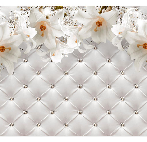 Peel & Stick Floral Wall Mural - Chesterfield And Flowers - Removable Wall Decals