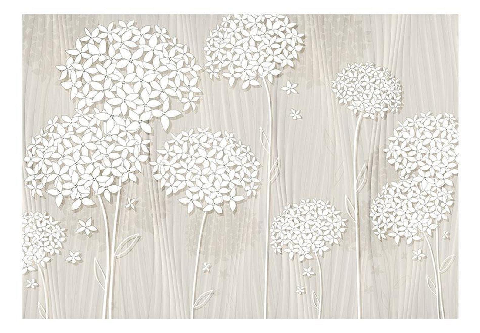 Peel & Stick Floral Wall Mural - Creamy Daintiness - Removable Wall Decals