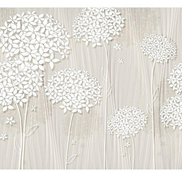 Peel & Stick Floral Wall Mural - Creamy Daintiness - Removable Wall Decals
