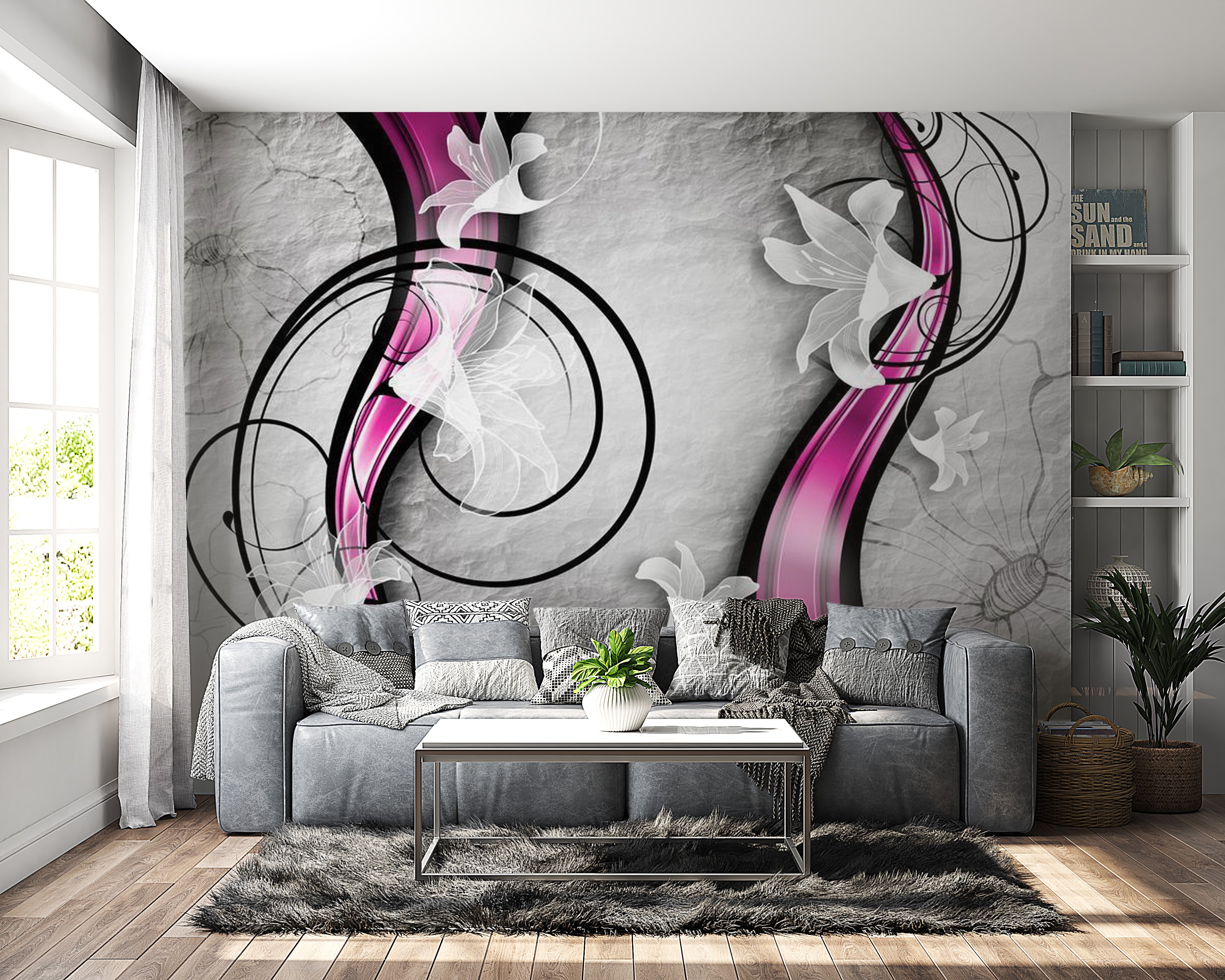 Peel & Stick Floral Wall Mural - Dance With Lilies - Removable Wall Decals